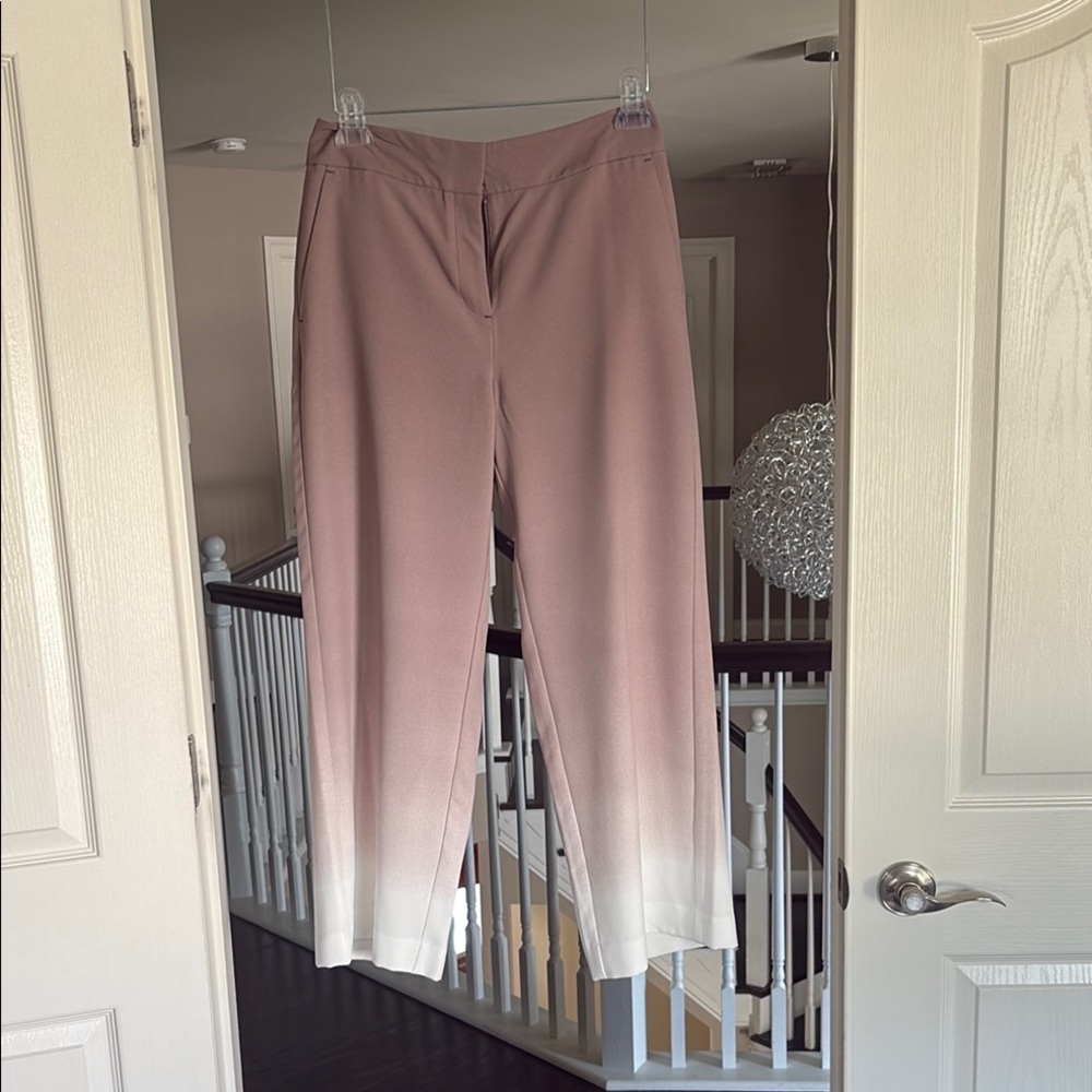 Elegant Ombre Mauve and White Women's Crop Pants